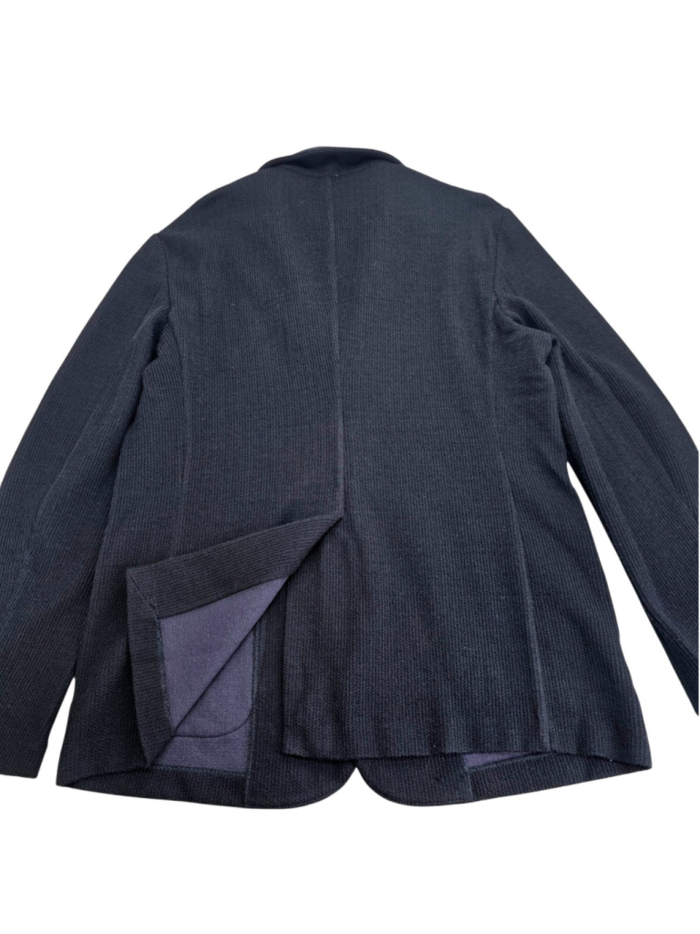 Barena Venezia Mens IT 56 Torceo Navy Ribbed Knit Wool Blazer Made Italy $890 - Picture 7 of 16